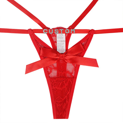 Tanga sexy con cinta personalizada